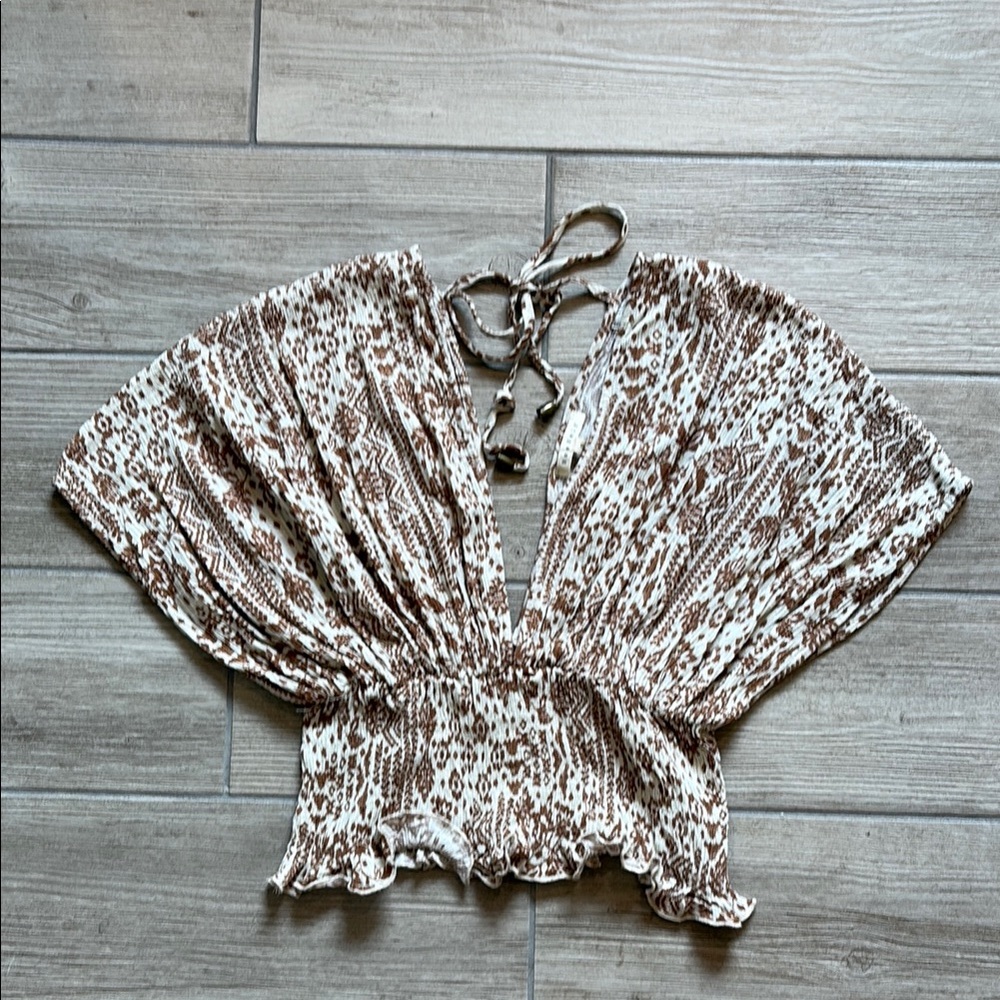Bohemian Brown and Cream Blouse